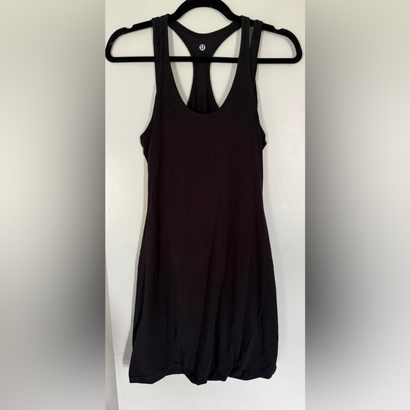 Lululemon Reversible Double Layer Twisted Bubble Dress- Black - Picture 2 of 3